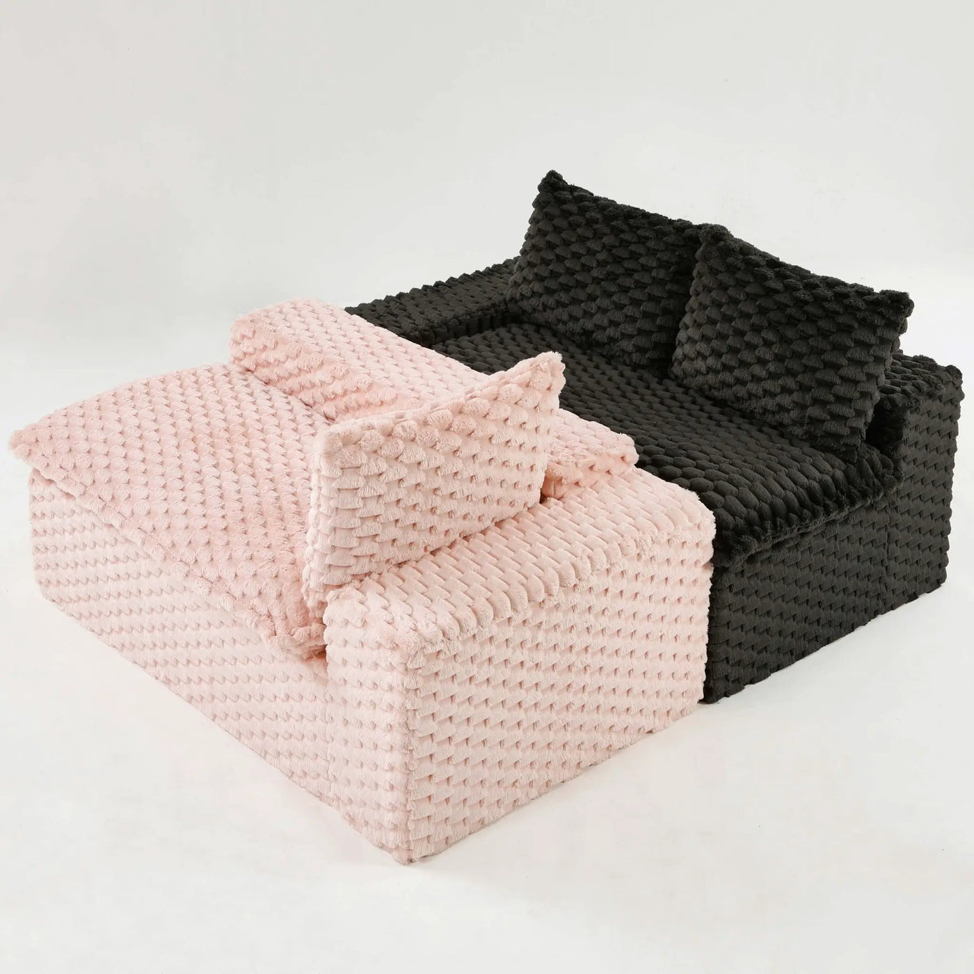 Multifunctional Sofa Pink Black, Fits 4 People by Unique Piece Furniture