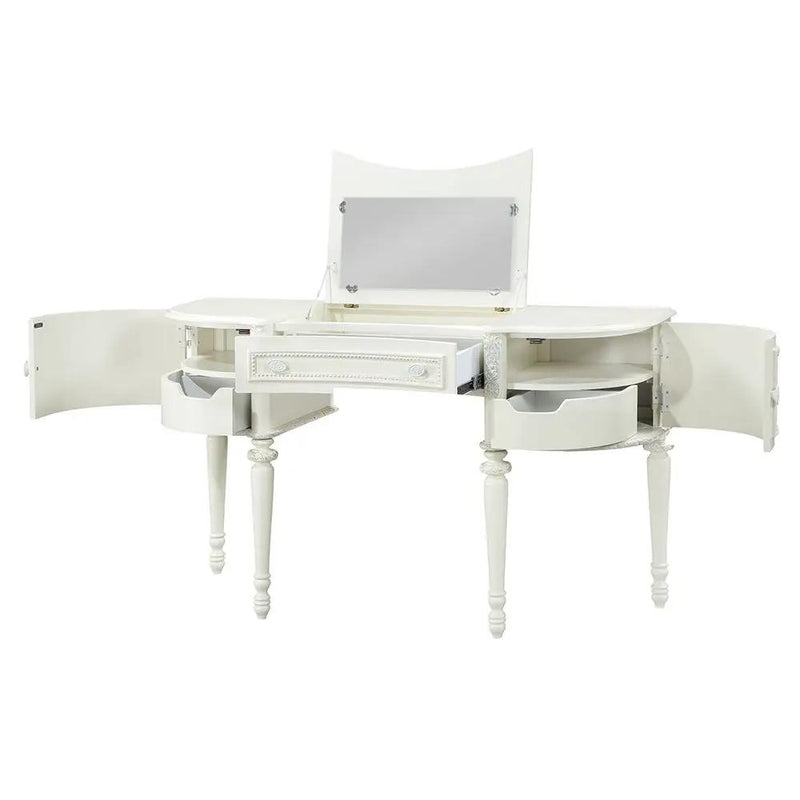 Dorothy - Vanity Desk & Mirror - Ivory by Unique Piece Furniture