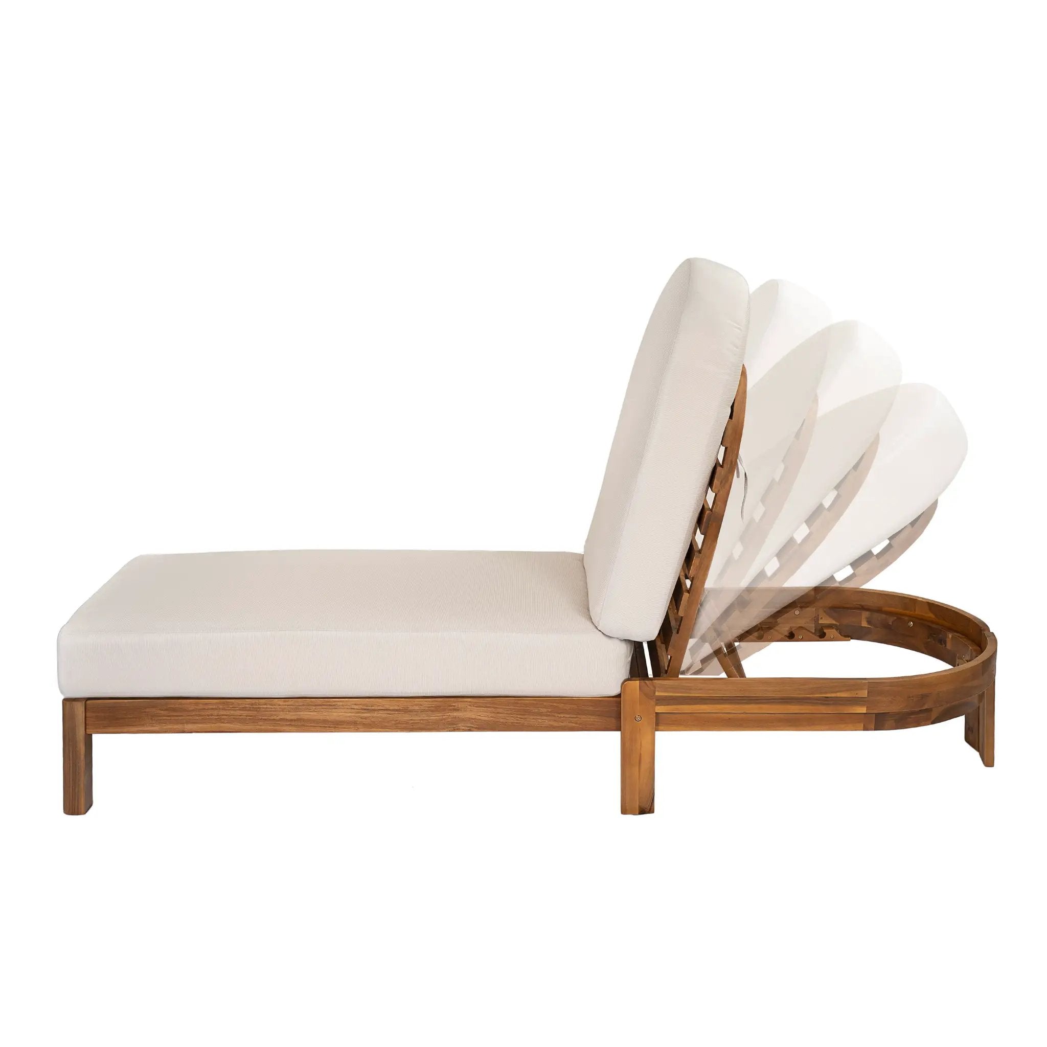Patio Acacia Wood Chaise Lounge Chairs with Adjustable Backrest Set of 2 by HouseOfZazla