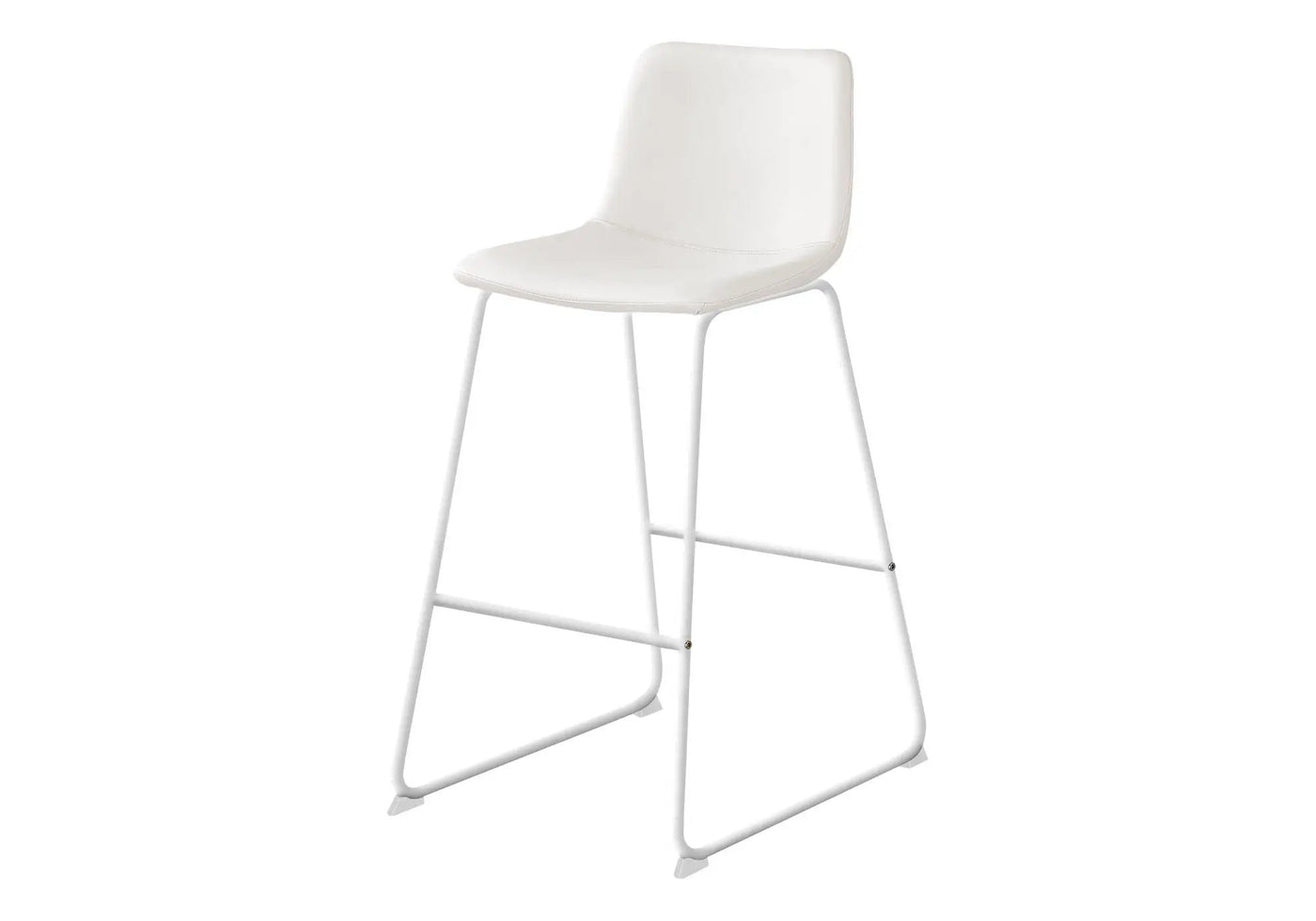 Bar Height Office Chair with Curved Backrest and Leather-Look Upholstery by HouseOfZazla