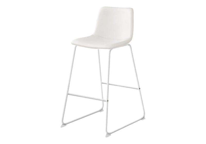 Bar Height Office Chair with Curved Backrest and Leather-Look Upholstery by HouseOfZazla