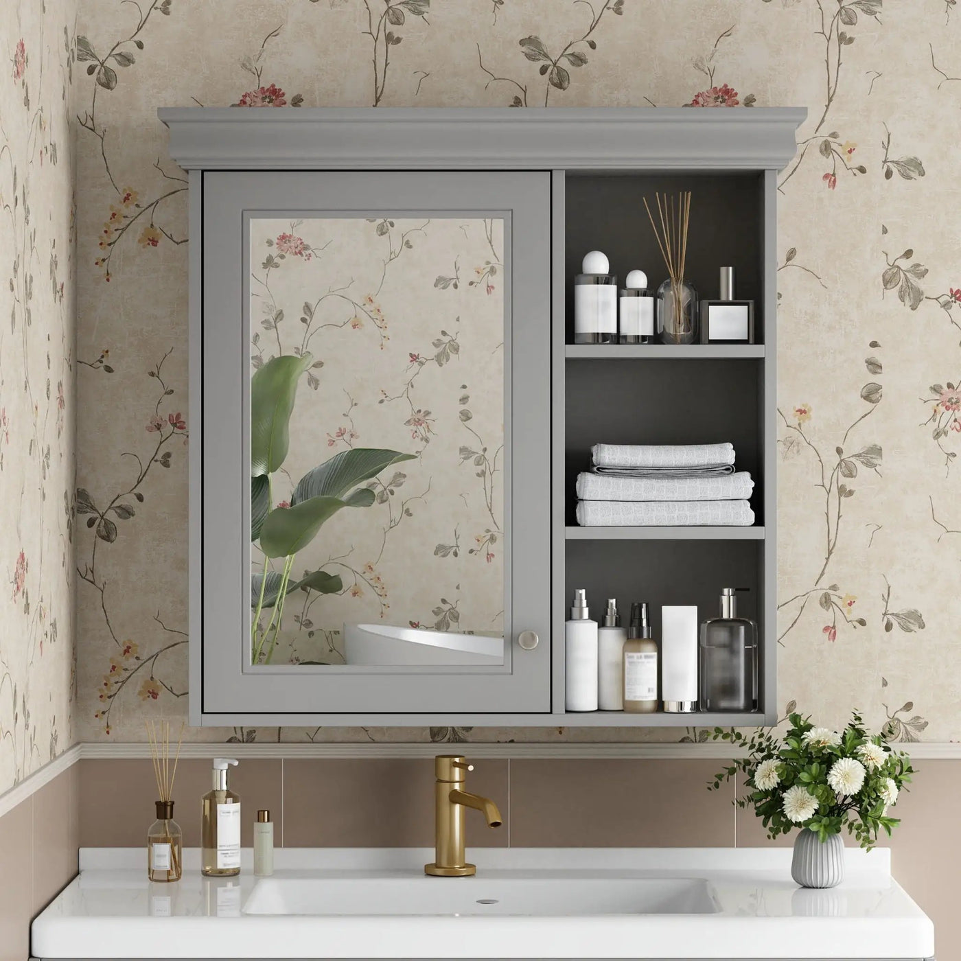 Wall Mounted Bathroom Medicine Cabinet with Mirror and Adjustable Storage by HouseOfZazla