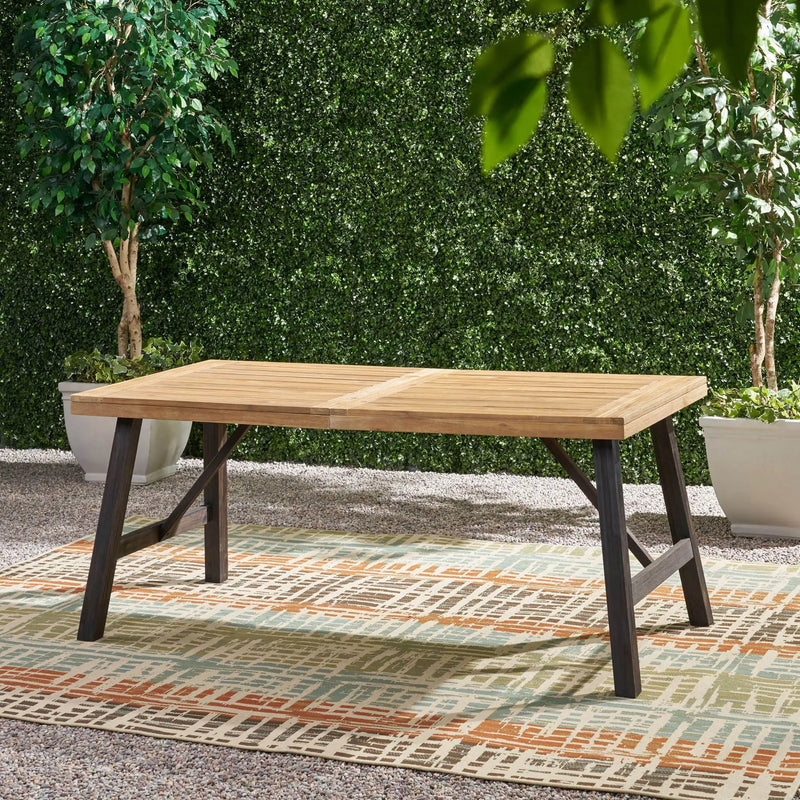 Outdoor Dining Set with 2 Benches and 1 Dining Table - Light Brown by HouseOfZazla