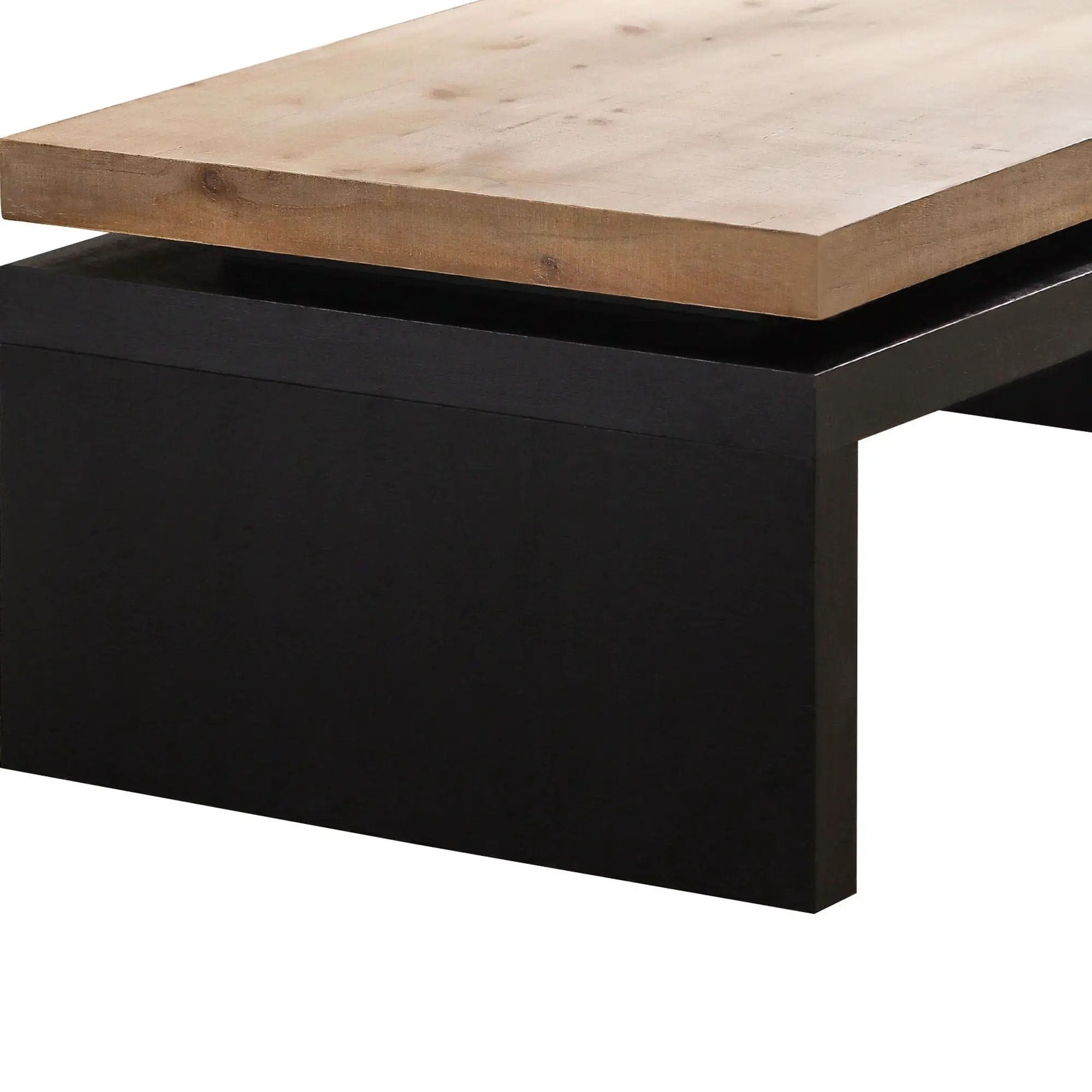 Coffee Table Rectangular Center Table For Living Room - Black / Natural / Multi / Natural Multi / Natural Wood / Natural Wood Wash by HouseOfZazla