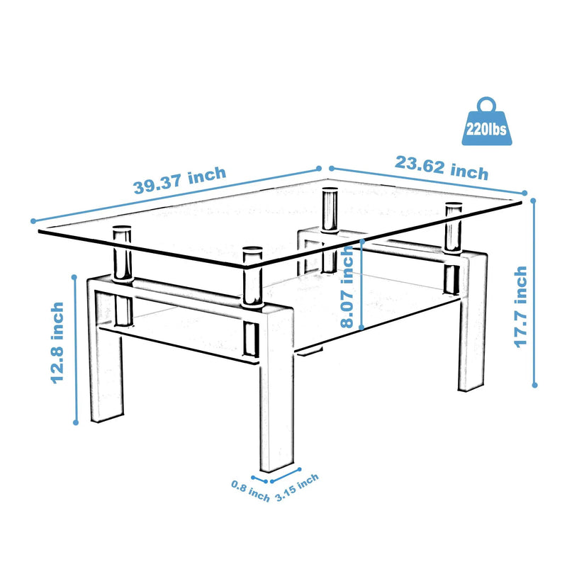 Rectangle Coffee Table, Modern Side Center Tables For Furniture by HouseOfZazla
