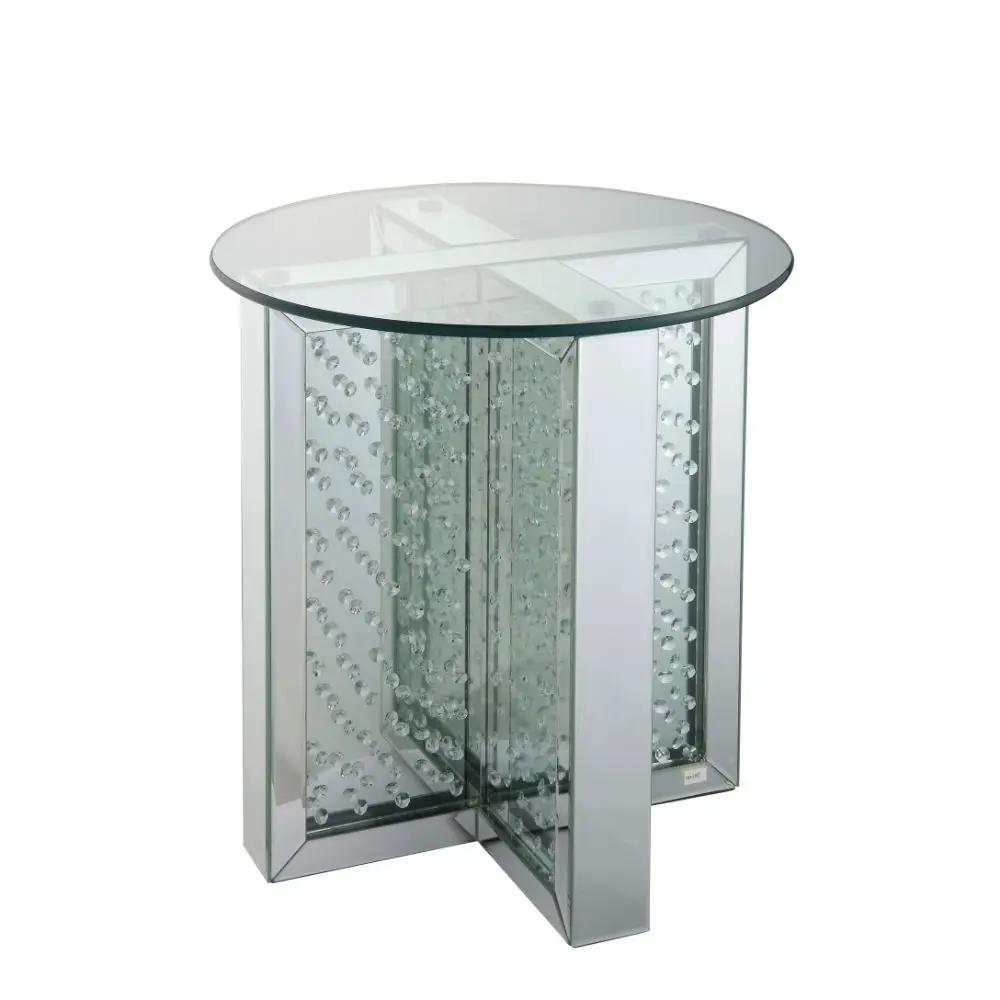 Nysa - 23" End Table - Mirrored & Faux Crystals by Unique Piece Furniture