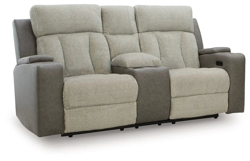 WhipLash - Power Reclining Loveseat With Console / Adj Headrest - Sisal by Unique Piece Furniture