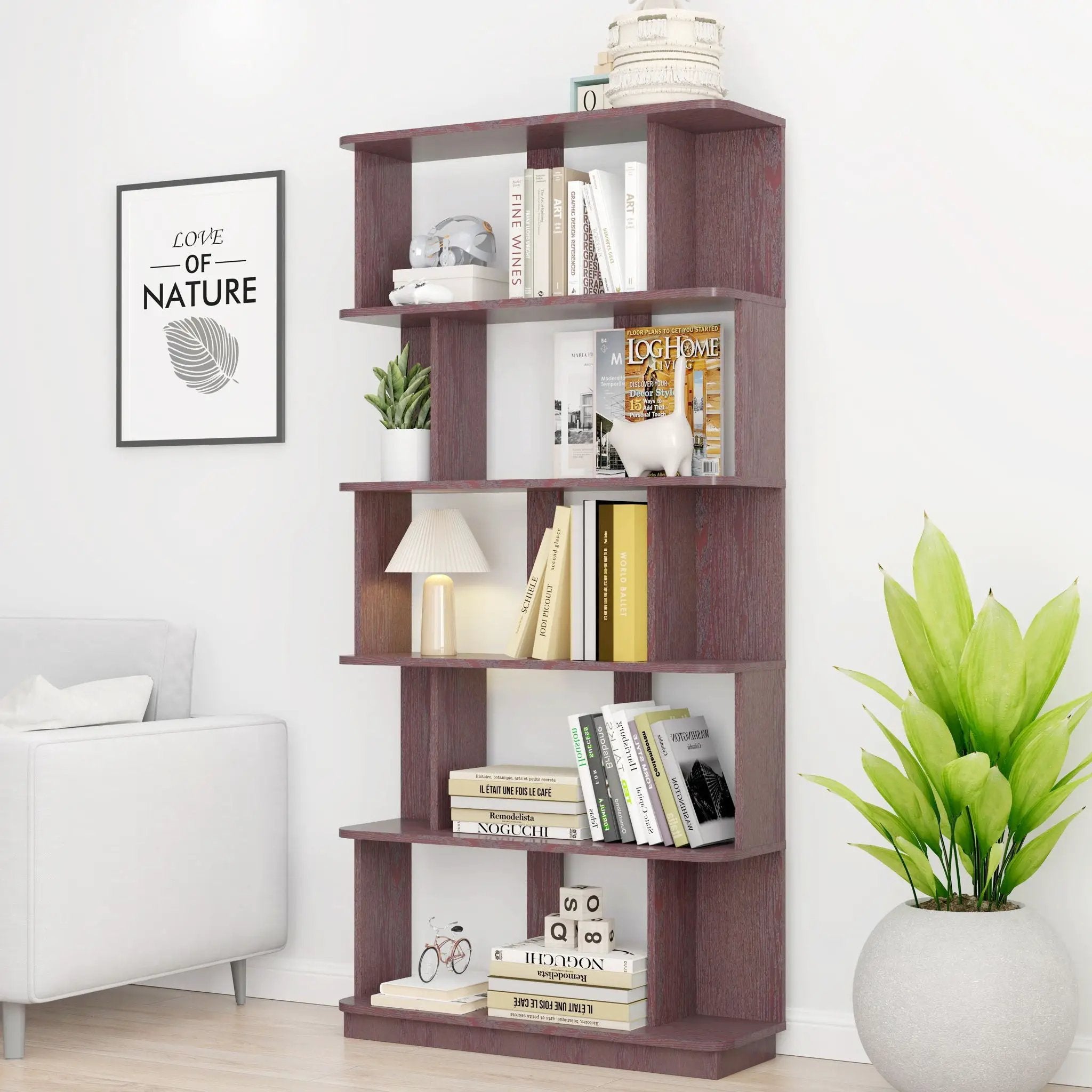 Modern 5 Tier Open Storage Bookcase by HouseOfZazla