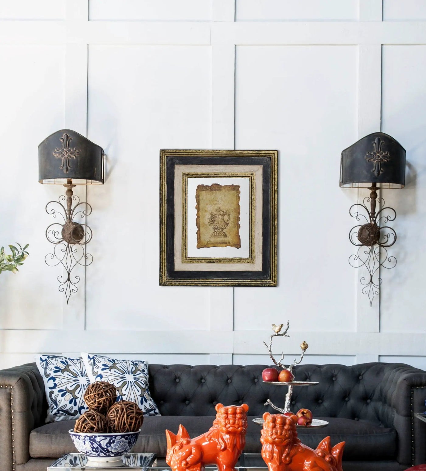 Lucian - Stylish Framed Antiqued Sculpture Print by Unique Piece Furniture