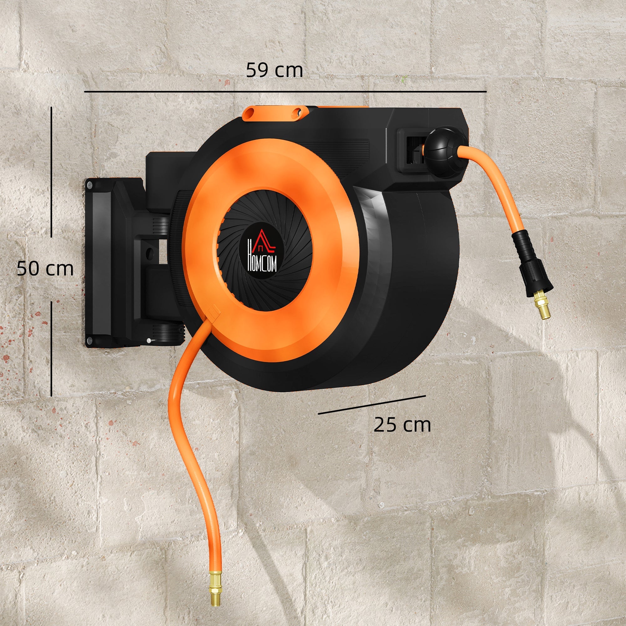 HOMCOM Retractable Air Hose Reel with Auto Rewind and Swivel Bracket by HouseOfZazla