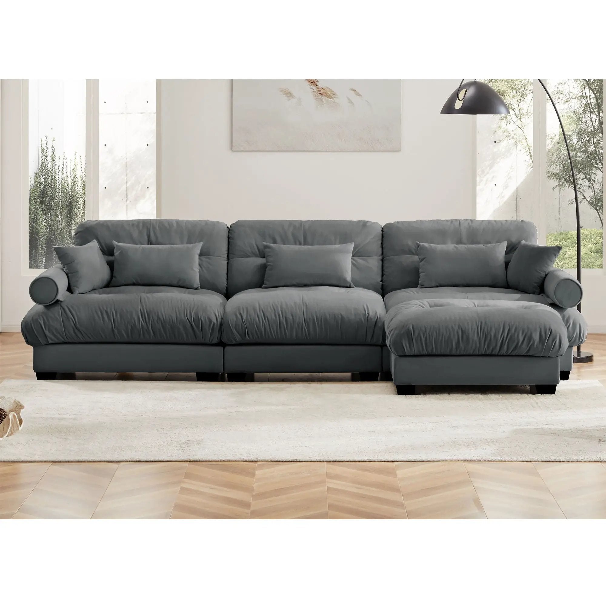 Super Comfort Oversized Modular Sectional Sofa With Movable Ottoman by Unique Piece Furniture