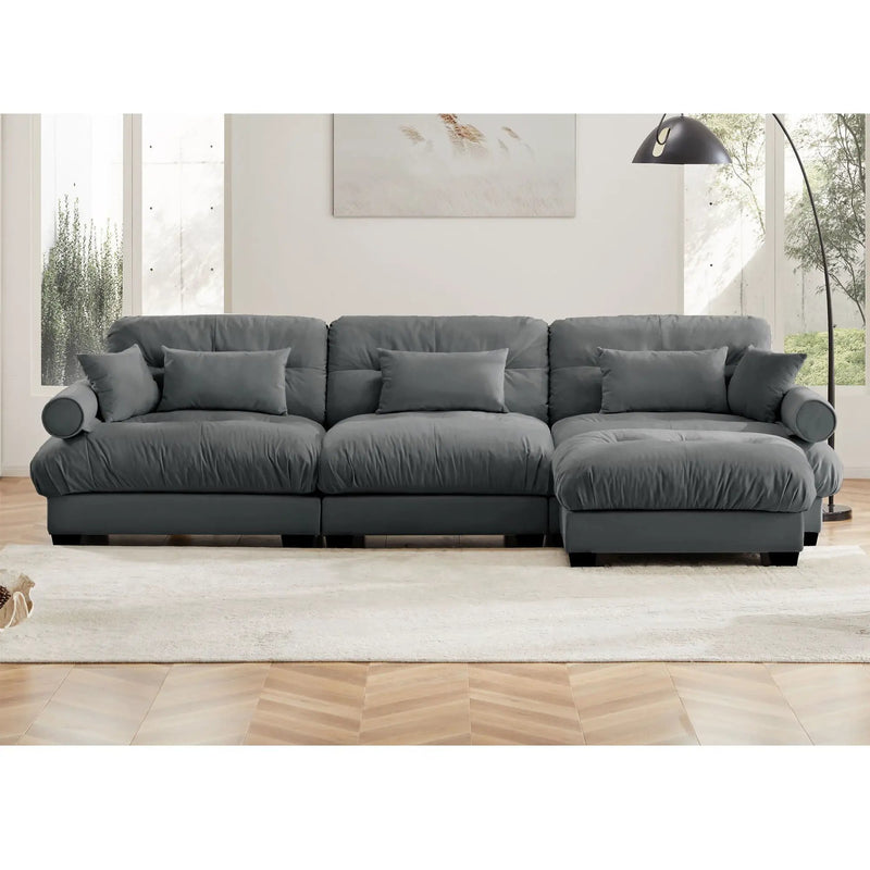 Super Comfort Oversized Modular Sectional Sofa With Movable Ottoman by Unique Piece Furniture
