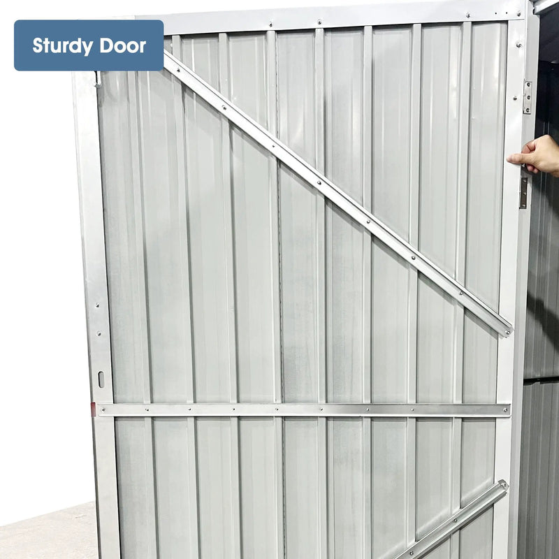 Industrial - 20' x 10' Heavy Duty Metal Garage Shed - Dark Gray by HouseOfZazla