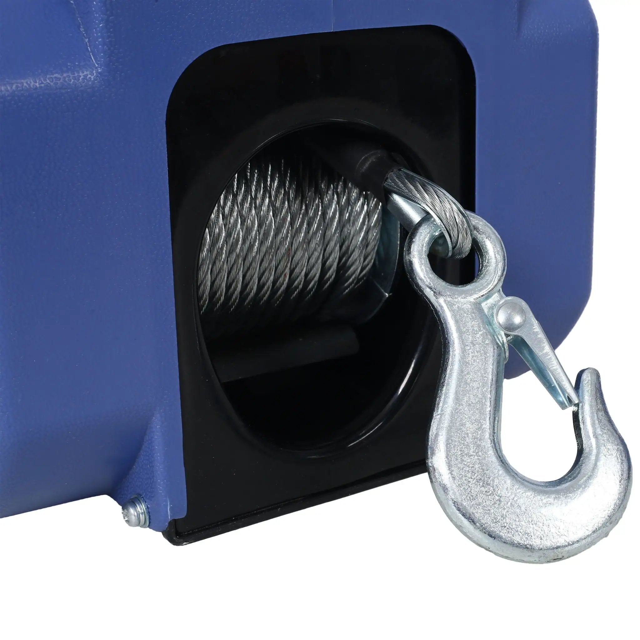 Reversible Electric 12V Trailer Winch For Boats Up To 5000 Lbs, Galvanized Wire Rope Casing - Blue by HouseOfZazla