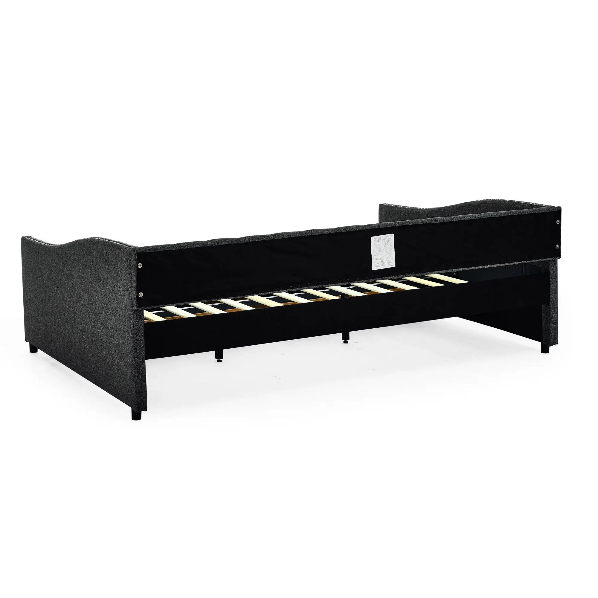 Upholstered Tufted Daybed With 2 Drawers, Waved Arms by Unique Piece Furniture