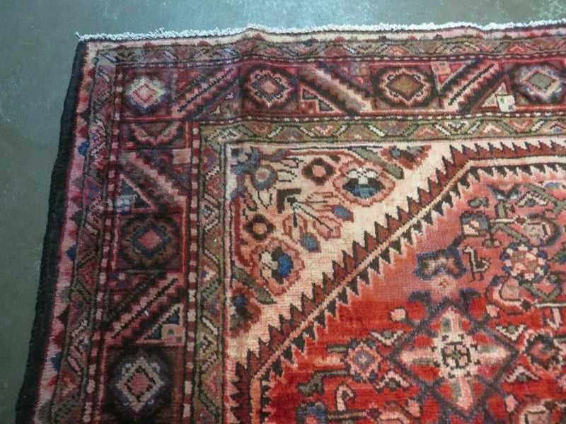 5' 6" X 10' Antique Handmade India Floral Oriental Wool Rug Veg Dyes Red Nice by Jewel Rugs