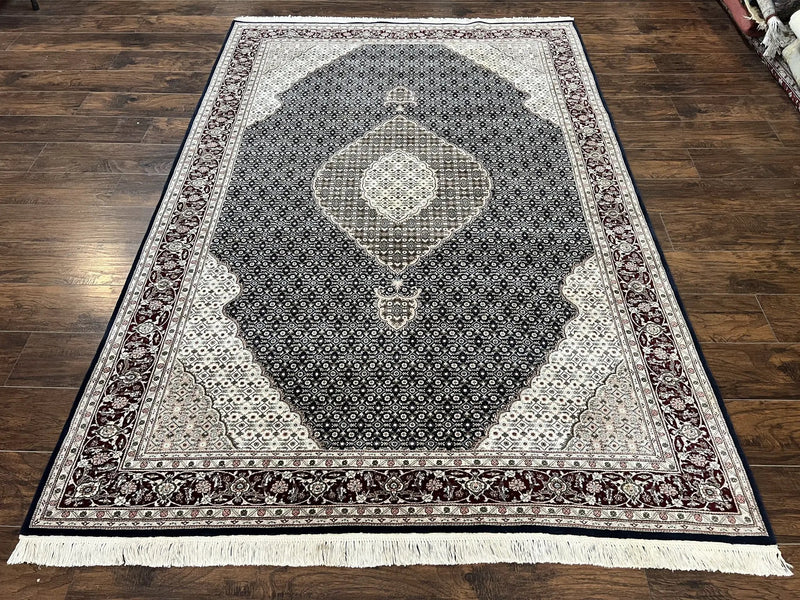 Sino Persian Rug 6x9, Herati Pattern, Vintage Handmade Hand Knotted Wool Oriental Carpet, Fine 6 x 9 Rug, Traditional Rug, Dark Blue Rug by Jewel Rugs