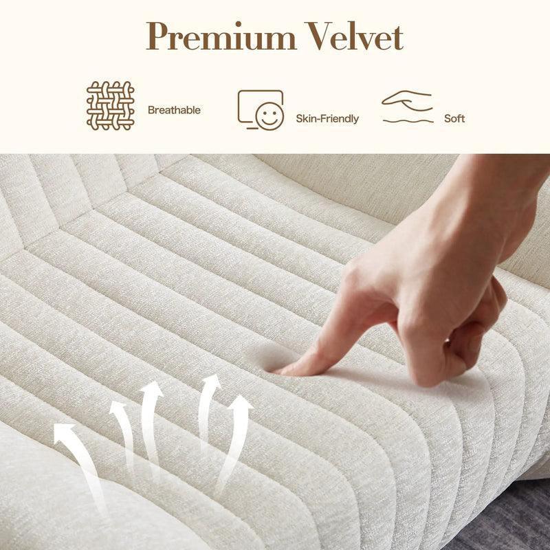 Bean Bag Chair For Adults, Lazy Floor Sofa Couch Memory Foam Bean Bag Sofas Chenille Fabric Reading Chair Comfortable Corner Lounge Sofa For Living Room - White by Unique Piece Furniture