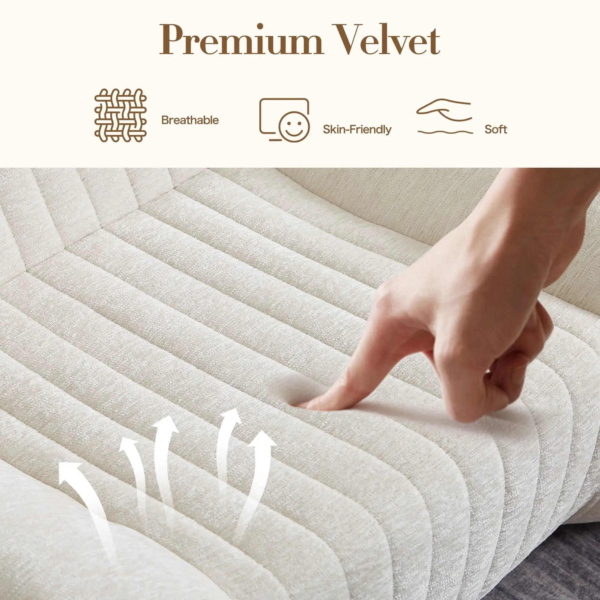Bean Bag Chair For Adults, Lazy Floor Sofa Couch Memory Foam Bean Bag Sofas Chenille Fabric Reading Chair Comfortable Corner Lounge Sofa For Living Room - White by HouseOfZazla