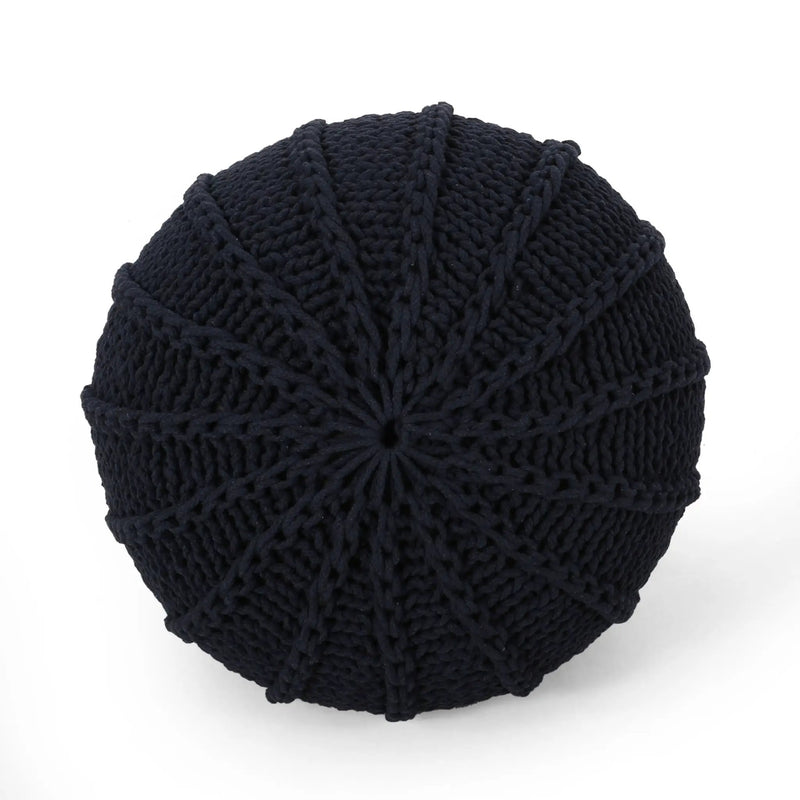 Bordeaux - Knitted Round Pouf Ottoman And Floor Cushion by Unique Piece Furniture