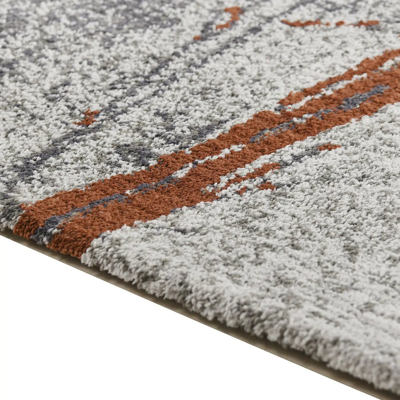 Quarry - 5' X 6.5' Abstract Area Rug - Gray / Orange by Unique Piece Furniture