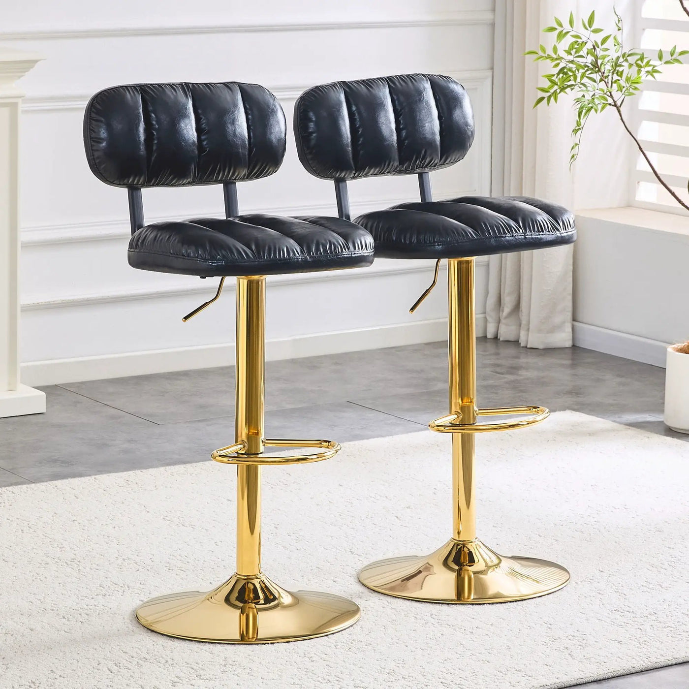 Adjustable Height Bar Stools & Footrest For Kitchen Island (Set of 2) by HouseOfZazla