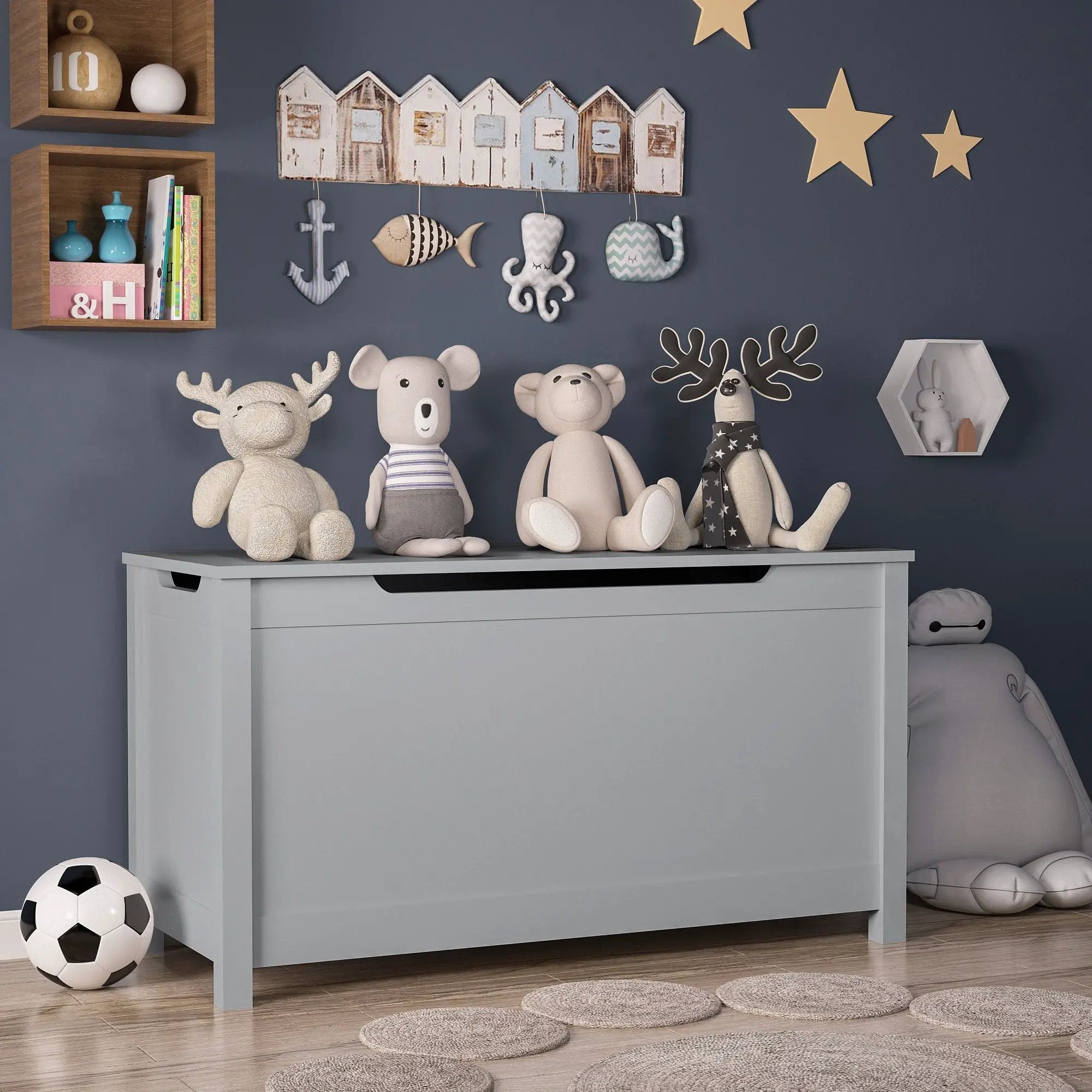 Toy Box Storage With Safety Hinged Lid by HouseOfZazla