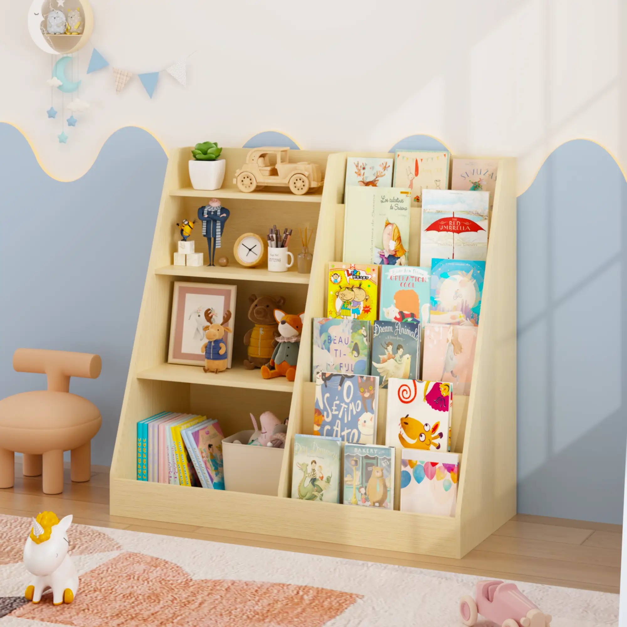 Kids Bookshelf and Toy Storage Organizer by HouseOfZazla