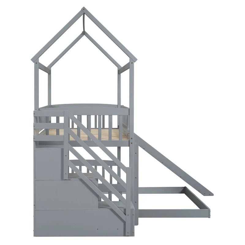 House Bunk Bed With Slide by HouseOfZazla