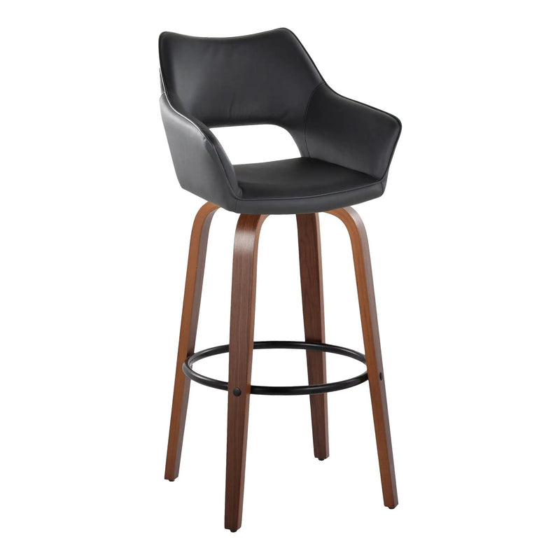 Mustang - Contemporary Fixed Height Barstool With Swivel & Round Footrest (Set of 2) by Unique Piece Furniture