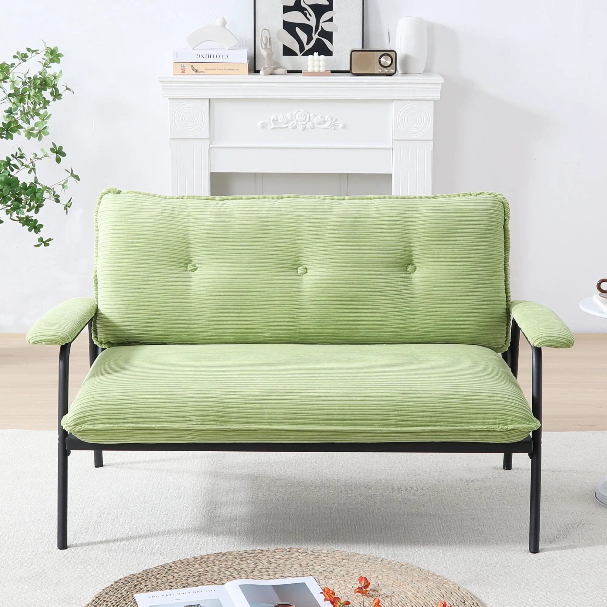 Modern Metal Frame Sofa With Sponge Filling For Compact Spaces And Versatile Use by Unique Piece Furniture