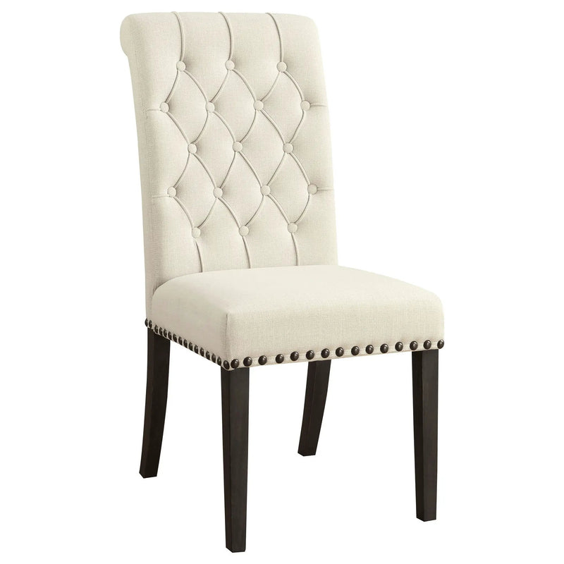 Alana Upholstered Dining Side Chair Beige Smokey Black (Set of 2) by Unique Piece Furniture