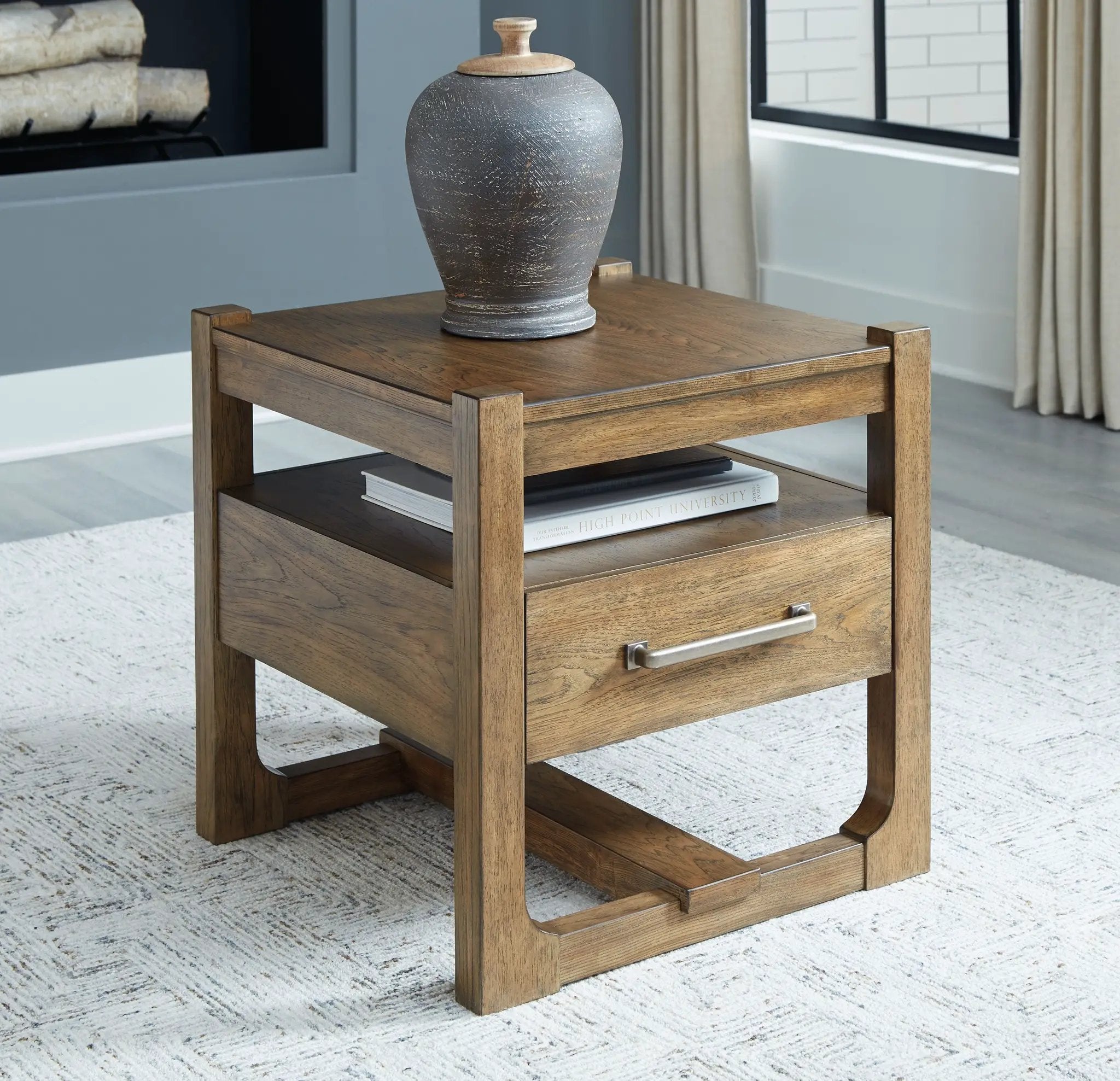 Cabalynn - Square End Table - Light Brown by Unique Piece Furniture