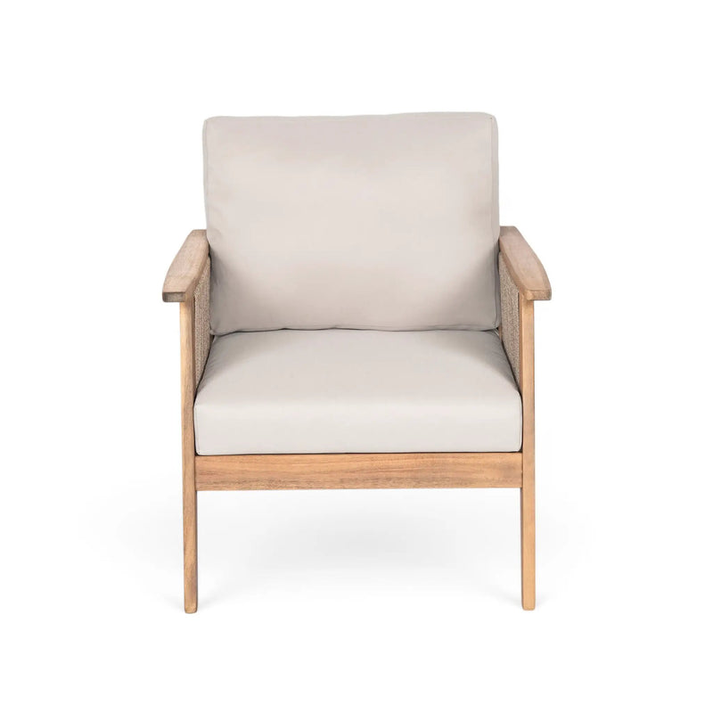 Outdoor Acacia Wood and Rope Patio Chair with Cushions (Set of 2) by HouseOfZazla