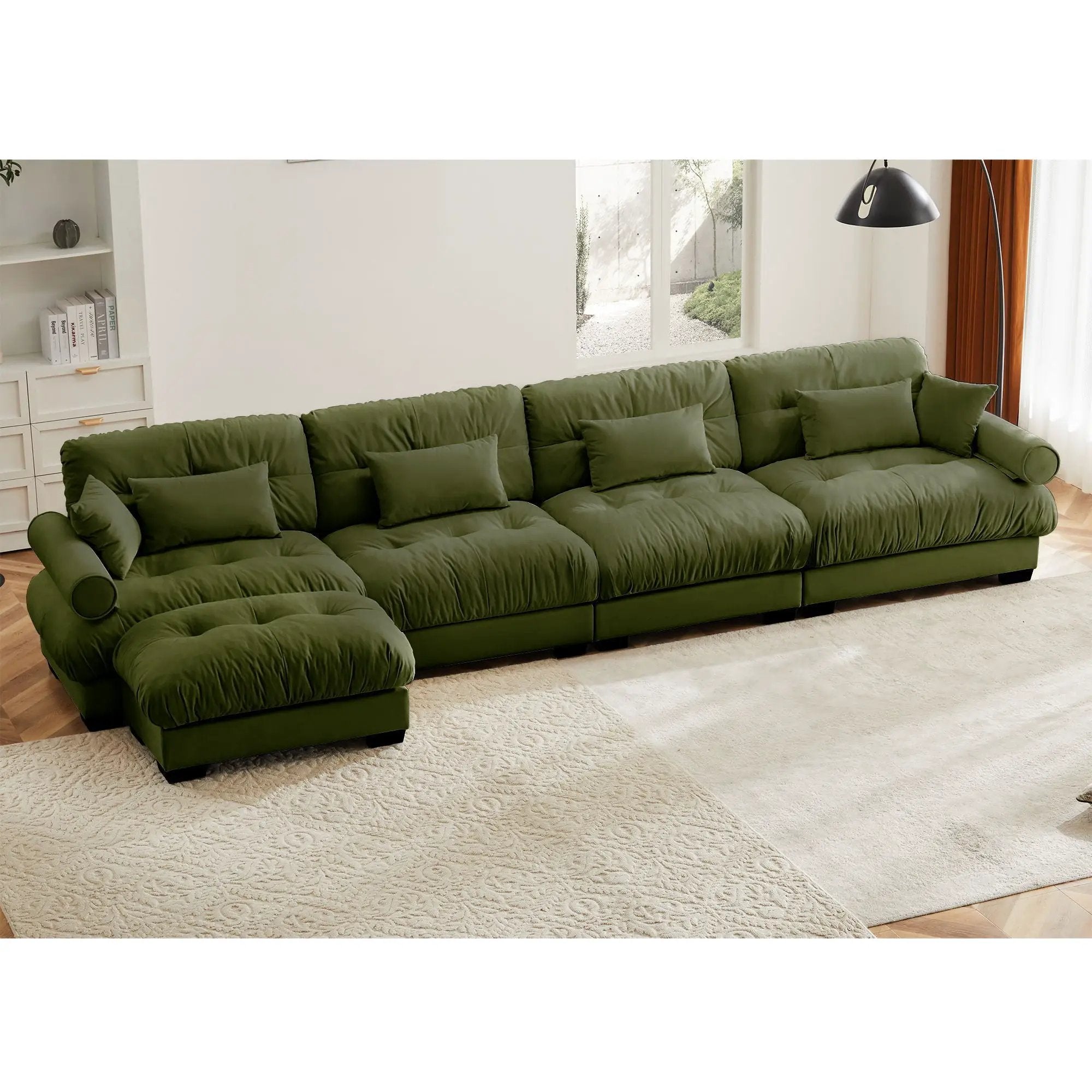 Super Comfort Oversized Modular Sectional Sofa With Movable Ottoman by HouseOfZazla