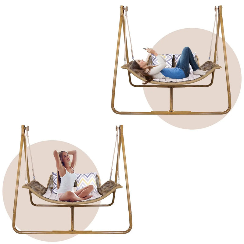 Freestanding Double Egg Swing Chair with Stand by HouseOfZazla