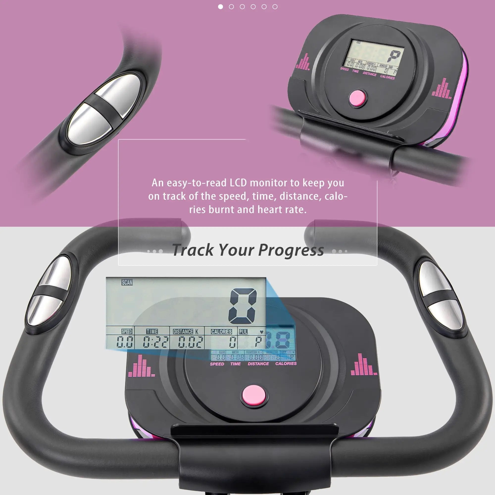 Exercise Bike Folding Stationary Bikes For Home With 16 Level Magnetic Resistance by HouseOfZazla