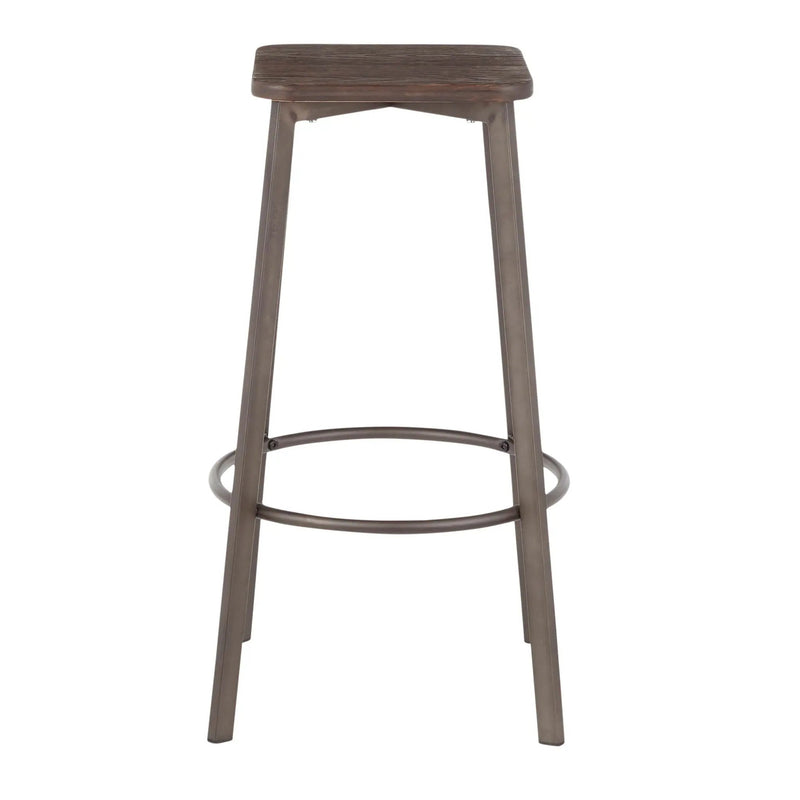 Clara - Industrial Square Barstool (Set of 2) - Espresso by Unique Piece Furniture