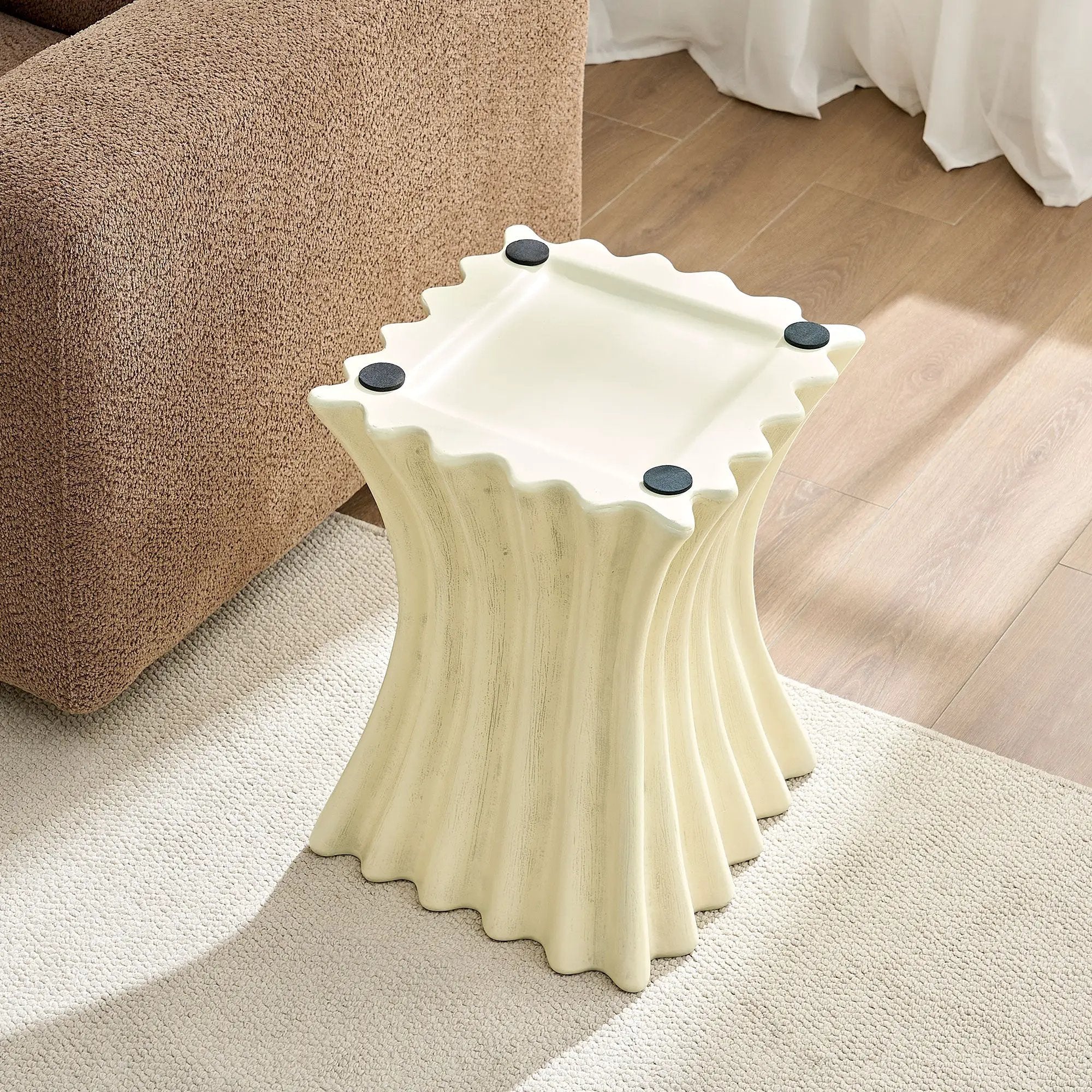 15.16 Inch Side Table Vintage Sturdy Fiberglass Table by HouseOfZazla