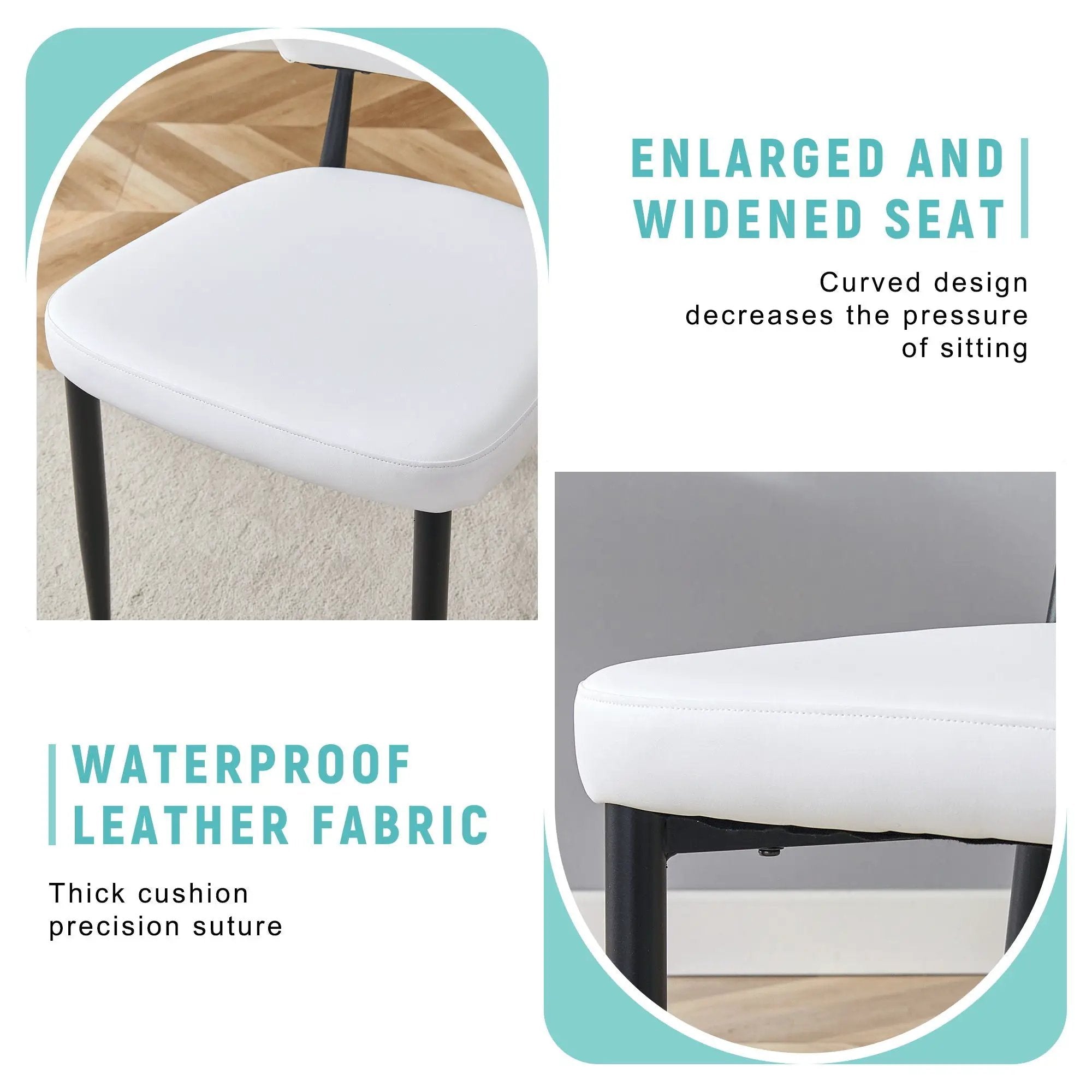 Minimalist Ergonomic Dining Chair With Curved Backres (Set of 4) by Unique Piece Furniture