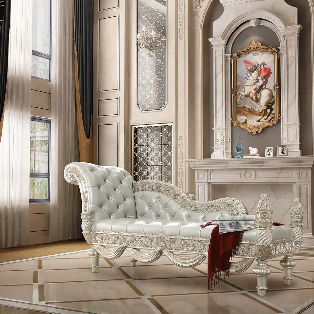 Sandoval - Bench - Beige Synthetic Leather & Champagne by Unique Piece Furniture