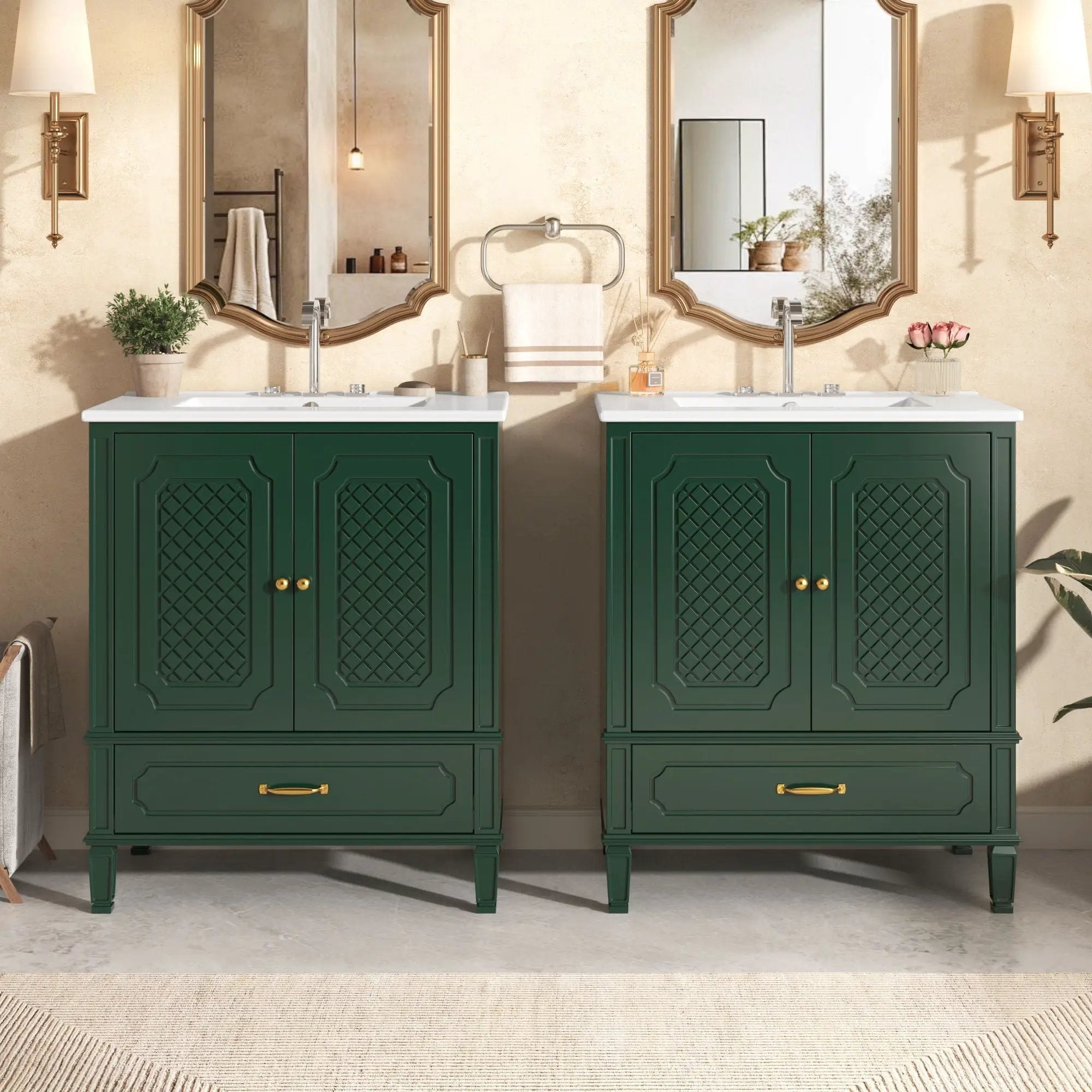 Bathroom Vanity With Sink, Soft Closing Door, Multi Functional Storage by HouseOfZazla