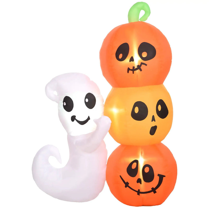 5-Foot Illuminated Halloween Ghost and Pumpkin Inflatable by HouseOfZazla
