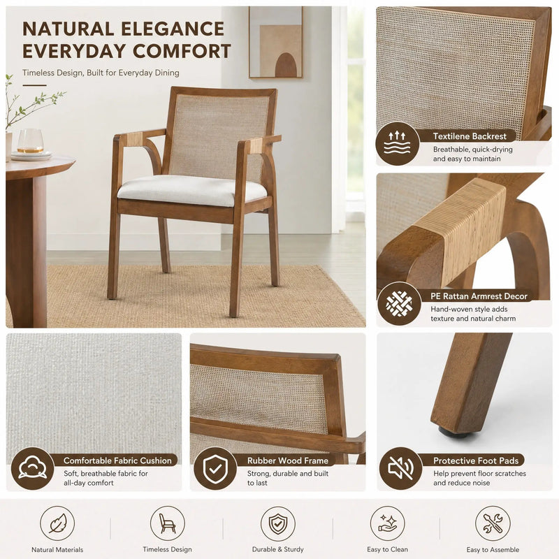 Dining Arm Chairs Set of 2 by HouseOfZazla