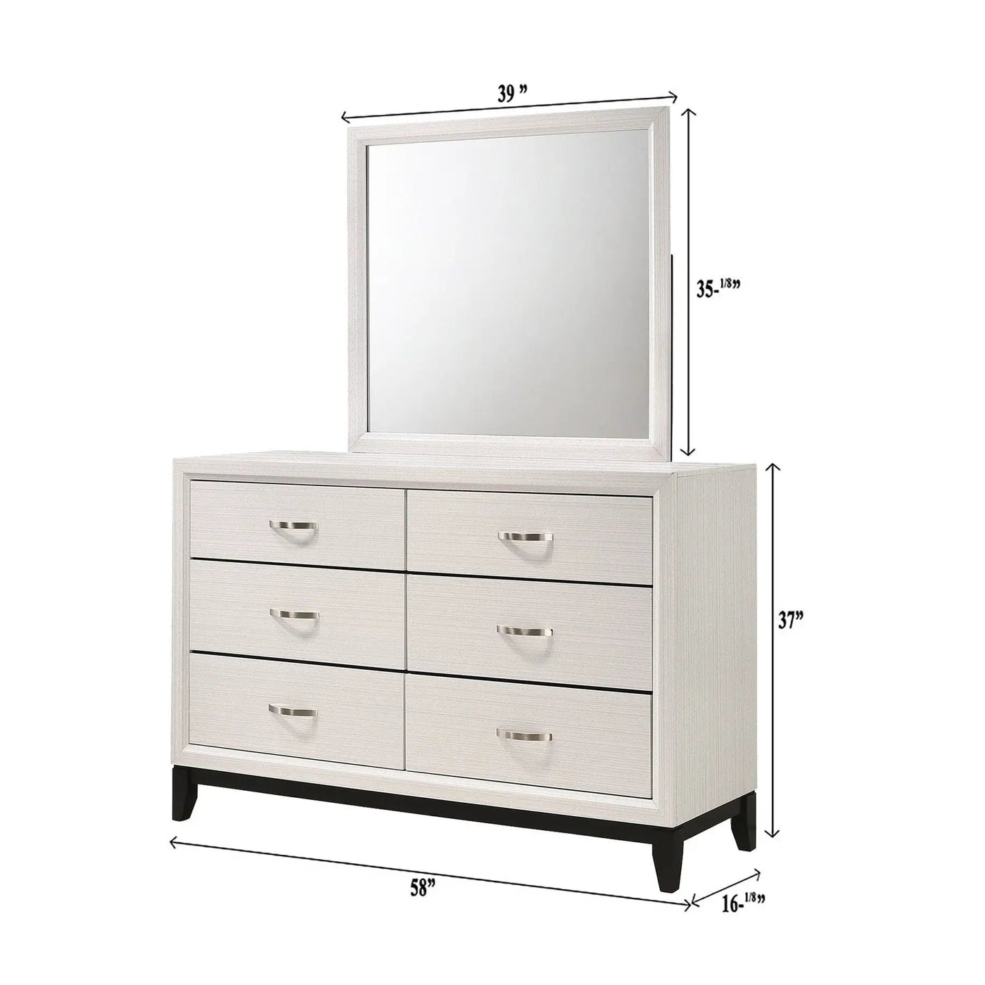 Contemporary 6 Drawer Dresser With Handles by Unique Piece Furniture