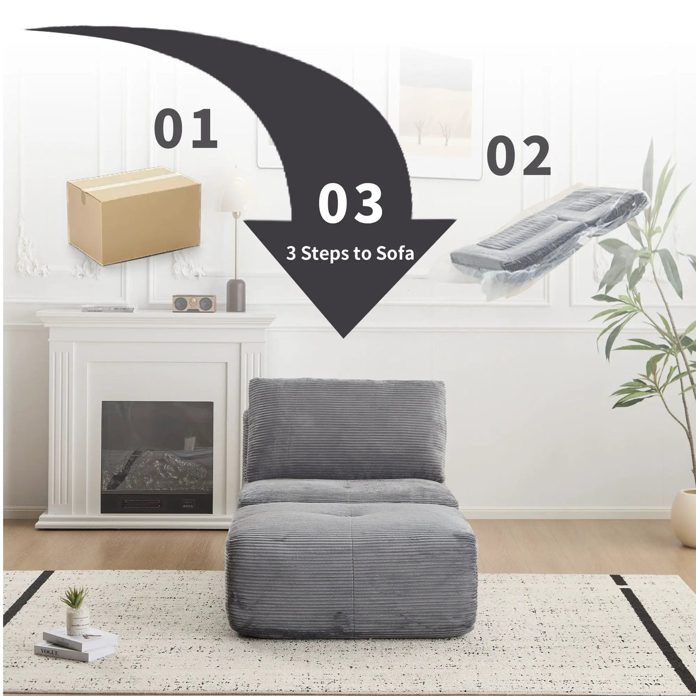 Single Chaise Longue With Movable Ottoman For Living Room by HouseOfZazla