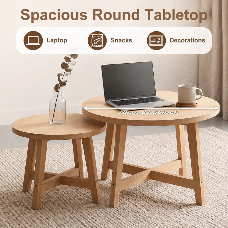 Set of 2 Round Nesting Coffee Tables by HouseOfZazla
