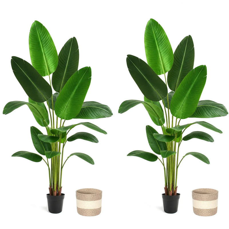 Bird of Paradise Artificial Plant - 6 Ft Tall Faux Banana Leaf Tree by HouseOfZazla