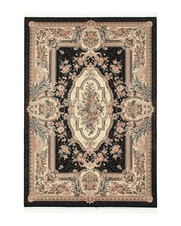 Aubusson Rug 6x9, European Design, Fine 170 KPSI, Elegant Carpet