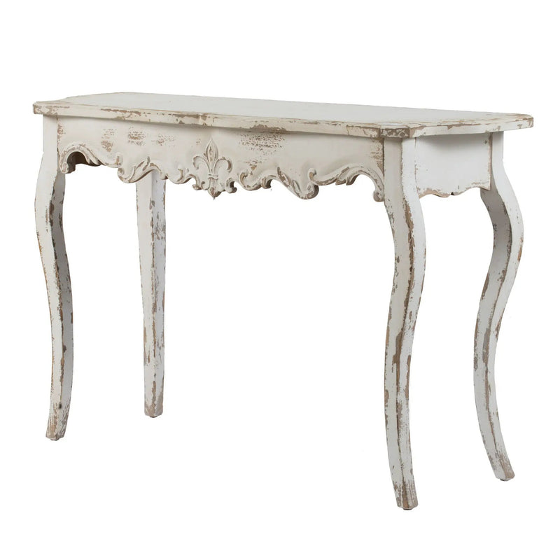 Slimline wash Console Table, For Hallway Living Room Bedroom - White Washed by Unique Piece Furniture